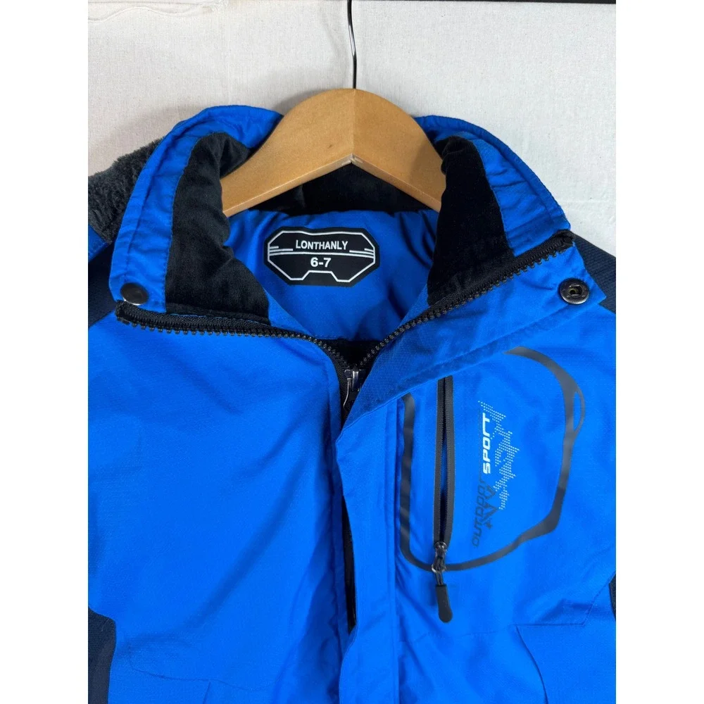 Lonthanly‎ Boys Ski Jacket size 6-7 Blue/Black